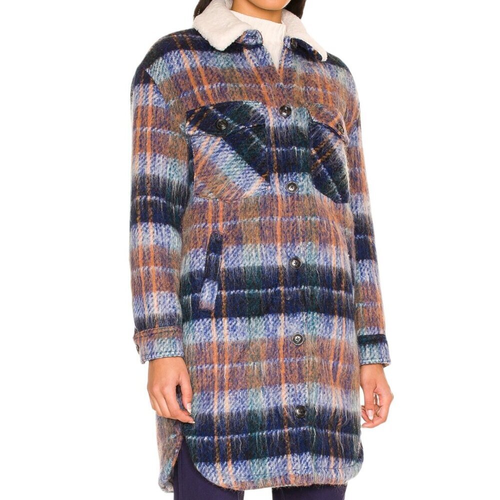 Blank NYC Long Plaid Shirt Jacket